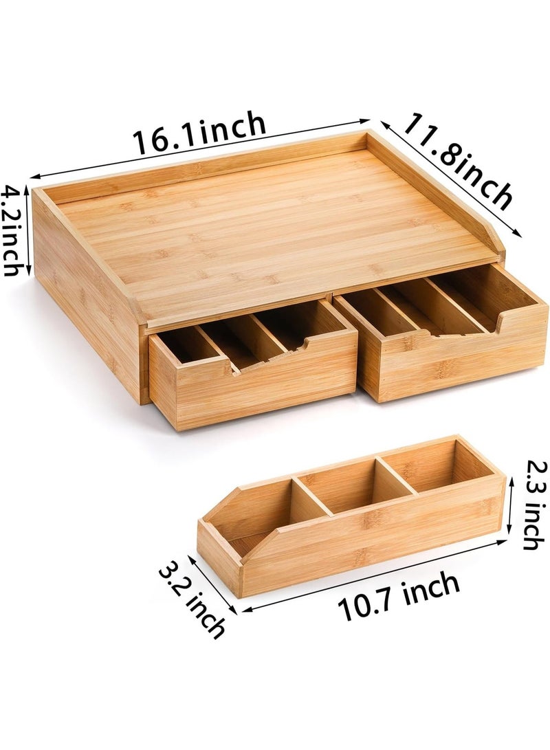 SOUJOY Organizer Drawer for Coffee Pods   Organizer for Counter, Space-Saving Coffee Pod Storage with Smooth Pull-Out Drawer for Kitchen, Office & Home Coffee Bar - Image 3